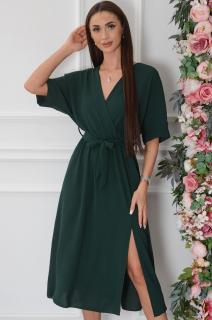 Sukienka midi a'la kimono ciemna zieleń Emsa Rozmiar: UNI