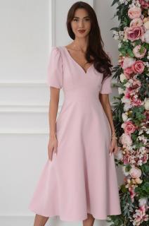 Sukienka midi rozkloszowana brudny róż Suzzy Rozmiar: 2XL