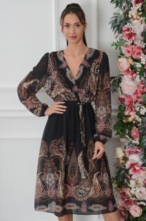 Sukienka midi w etno wzory czarna Mekko 2 Rozmiar: UNI