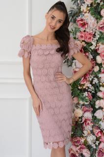 Sukienka midi z gipiury liliowy róż Avoca Rozmiar: S