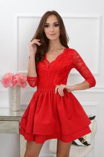 Sukienka Samara z koronką czerwona Rozmiar: M