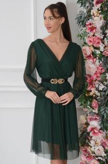 Sukienka z siateczki długi rękaw ciemna zieleń Rosita Rozmiar: UNI