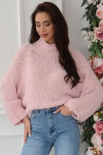 Sweter oversize reglan bukla pudrowy róż Duffy Rozmiar: UNI