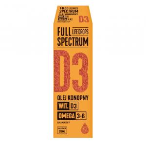 FULL SPECTRUM Life Drops Olej konopny D3 30ml-data ważności 20.10.2022