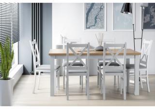 LAMARENTO stół 80x150-190 krzesła SKANDI  6 sztuk