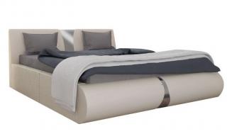 LILLY łóżko tapicerowane 180x200 metalowe wstawki