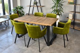 MODERN zestaw 6 osobowy w stylu loft: stół MODERN M6 i krzesła MODERN M4