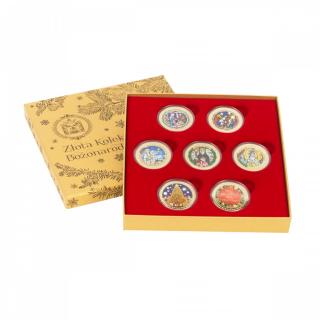 Złota Kolekcja Bożonarodzeniowa – 7 numizmatów pokrytych złotem