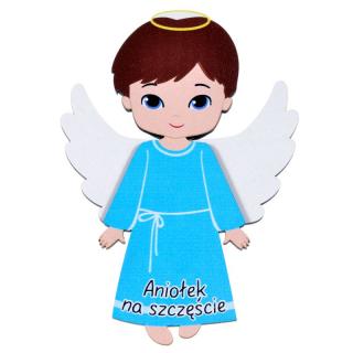 Aniołek chłopiec niebieski - magnes | Bazarek-Deco