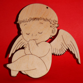 Aniołek mały zawieszka do decoupage N36  | Bazarek-Deco