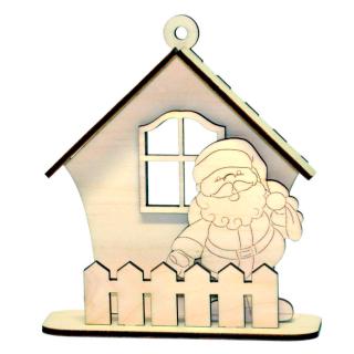 Domek z płotkiem MIKOŁAJ Boże Narodzenie   | Bazarek-Deco