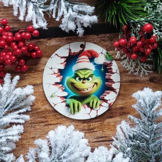 Drewniana Bombka "Grinch N3"