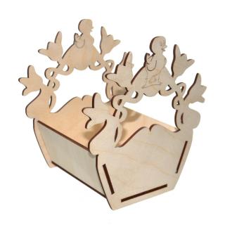 Drewniane wielkanocne pudełko N3 | Bazarek-Deco