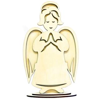 Drewniany anioł duży na podstawce N10 | Bazarek-Deco