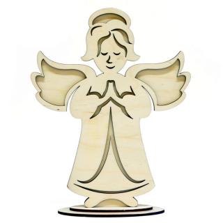 Drewniany anioł duży na podstawce N9 | Bazarek-Deco
