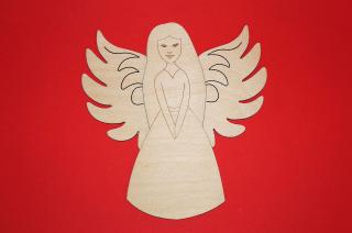 Drewniany anioł duży zawieszka do decoupage N2  | Bazarek-Deco