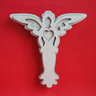 Drewniany anioł rustykalny zawieszka N1  | Bazarek-Deco