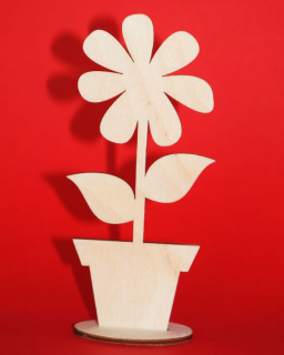 Drewniany Kwiatek w doniczce N1 | Bazarek-Deco