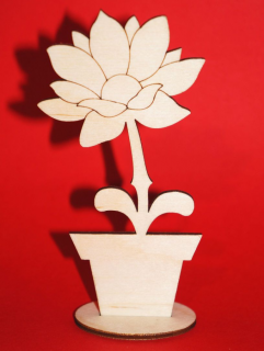 Drewniany Kwiatek w doniczce N11 | Bazarek-Deco