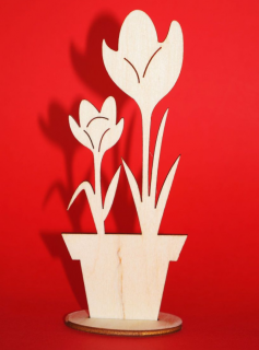Drewniany Kwiatek w doniczce N2 | Bazarek-Deco