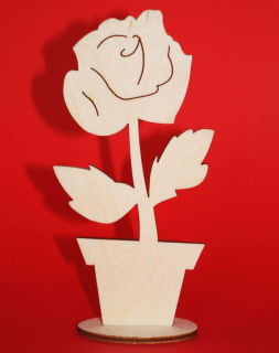 Drewniany Kwiatek w doniczce N3 | Bazarek-Deco
