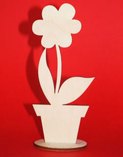 Drewniany Kwiatek w doniczce N4 | Bazarek-Deco