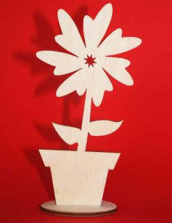 Drewniany Kwiatek w doniczce N6 | Bazarek-Deco
