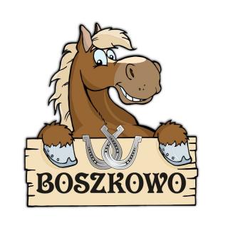Drewniany magnes Koń z tablicą | Bazarek-Deco