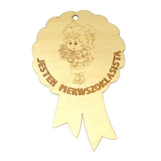 Drewniany medal zawieszka "Dziewczynka"  | Bazarek-Deco