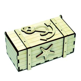Drewniany Mini Kuferek Morski do zdobienia | Bazarek-Deco