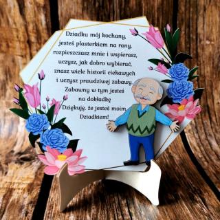 Laurka z kwiatami dla Dziadka | Bazarek-Deco