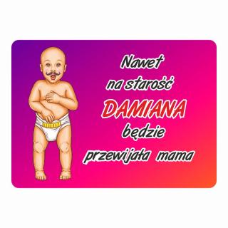 Magnes śmieszny z imieniem DAMIAN | Bazarek-Deco
