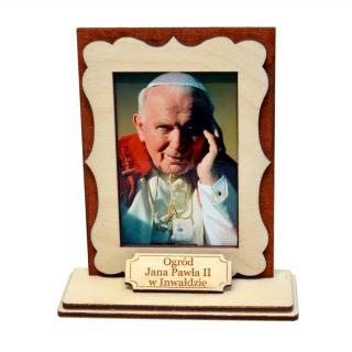Pamiątka z wizerunkiem Jana Pawła II na podstawce | Bazarek-Deco