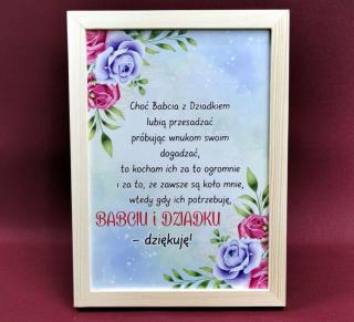 Plakat w ramce dla babci i dziadka N39 | Bazarek-Deco