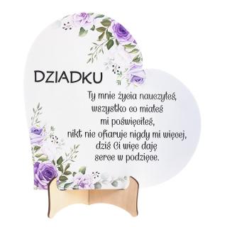 Serce z kwiatami na sztaludze DLA DZIADKA | Bazarek-Deco