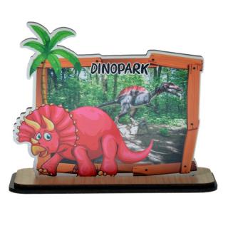 Triceratops z ramką na podstawce | Bazarek-Deco