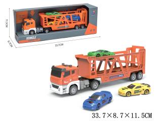 Auto ciężarowe  na baterie tir z trzema samochodzikami 3529