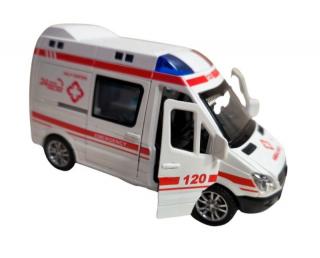 Auto metalowe ambulans na baterie -światło dźwięk 1198A