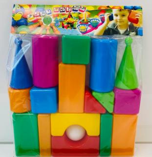 Klocki dmuchane dla dzieci miękki plastik 18 el. Mej-Pol