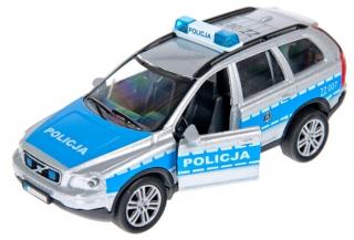 Samochód metalowy policja Volvo światło dźwięk polski głos 2960
