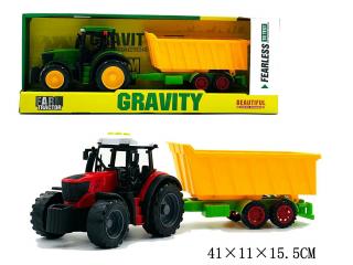 Traktor z przyczepą zabawka na baterie światło dźwięk 1785