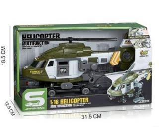 Zabawka helikopter wojskowy na baterie ze światłem i dźwiękiem 6294