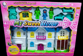 Zabawka mały domek z mebelkami dla dziewczynek 2149