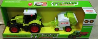 Zabawka traktor na baterie z maszyną rolniczą światło dźwięk 4355