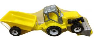 Zabawka traktor z przyczepą dla chłopców zółty 0091