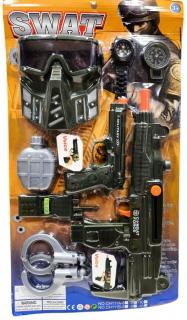 Zestaw militarny pistolet maska kajdanki karabin wojskowy 8050 Zestaw wojskowy dla dzieci 8050