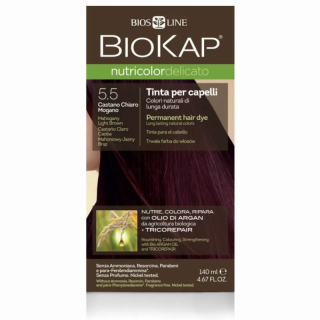 BIOKAP NUTRICOLOR Delicato 5.5 Mahoniowy Jasny Braz, 140 ml