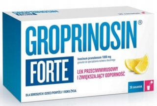 Groprinosin Forte 1000 mg, granulat do sporządzania roztworu, 30 saszetek (data ważności 30.04.2025)