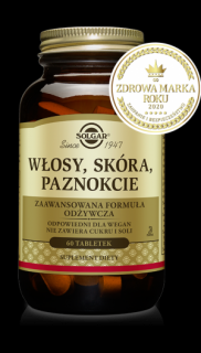 SOLGAR Formuła Włosy, Skóra, Paznokcie, 60 tabletek (data ważności 31.03.2025r)