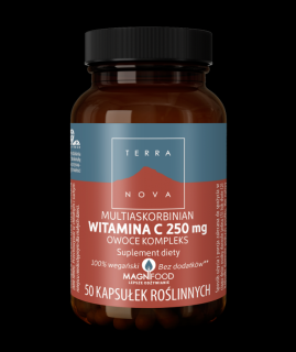 Terranova Multiaskorbinian witamina C 250 mg Owoce Kompleks, 50 kapsułek